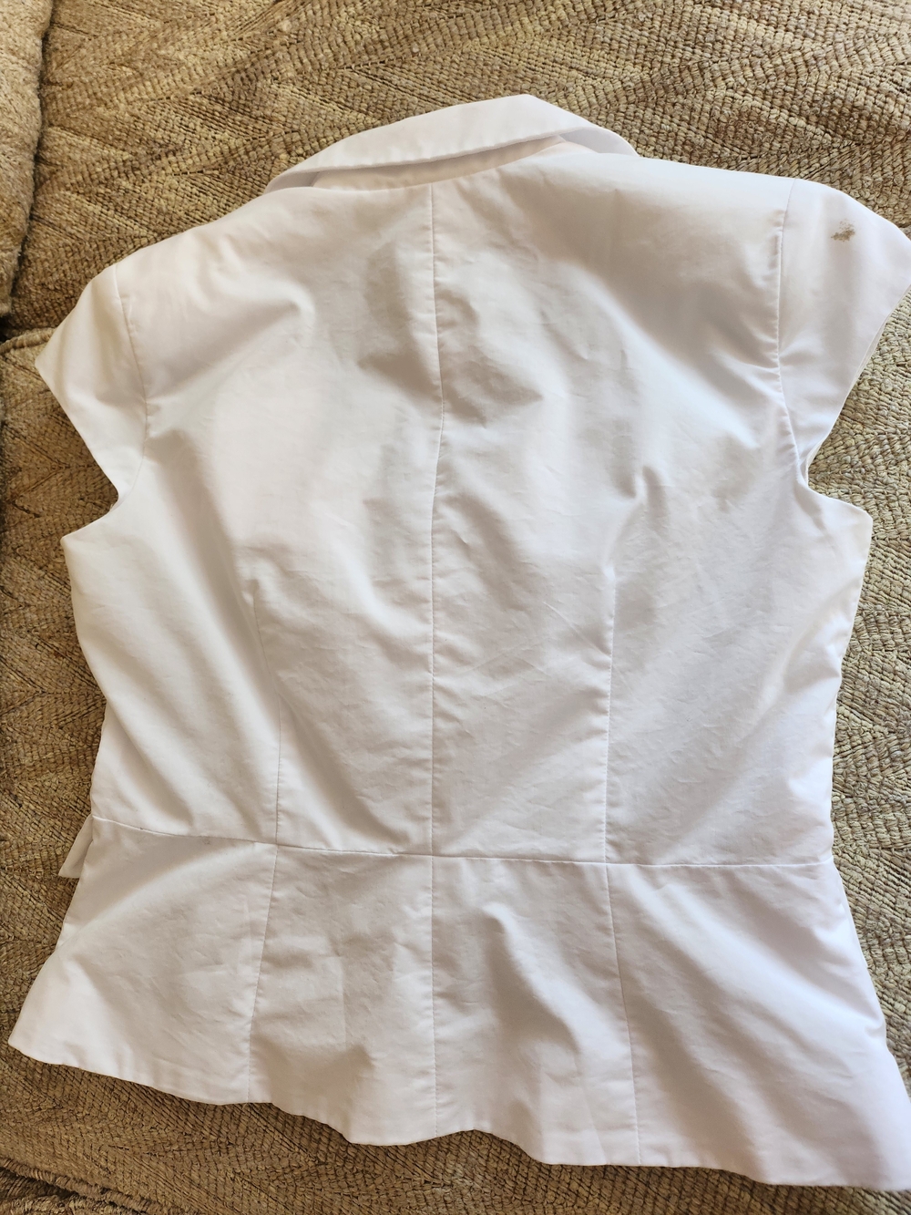 New York & Company White Short Sleeve Ruffled Blazer - Picture 5 of 5